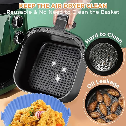 🍽️ ¡Kit de 6 Moldes de Silicona para Freidora de Aire! 🌈