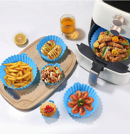 🍽️ ¡Kit de 6 Moldes de Silicona para Freidora de Aire! 🌈