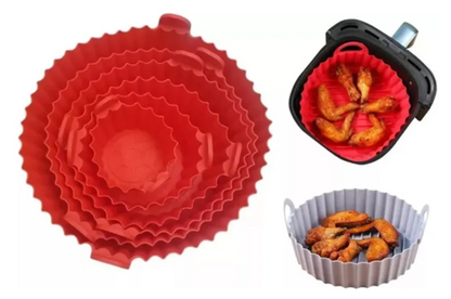 🍽️ ¡Kit de 6 Moldes de Silicona para Freidora de Aire! 🌈